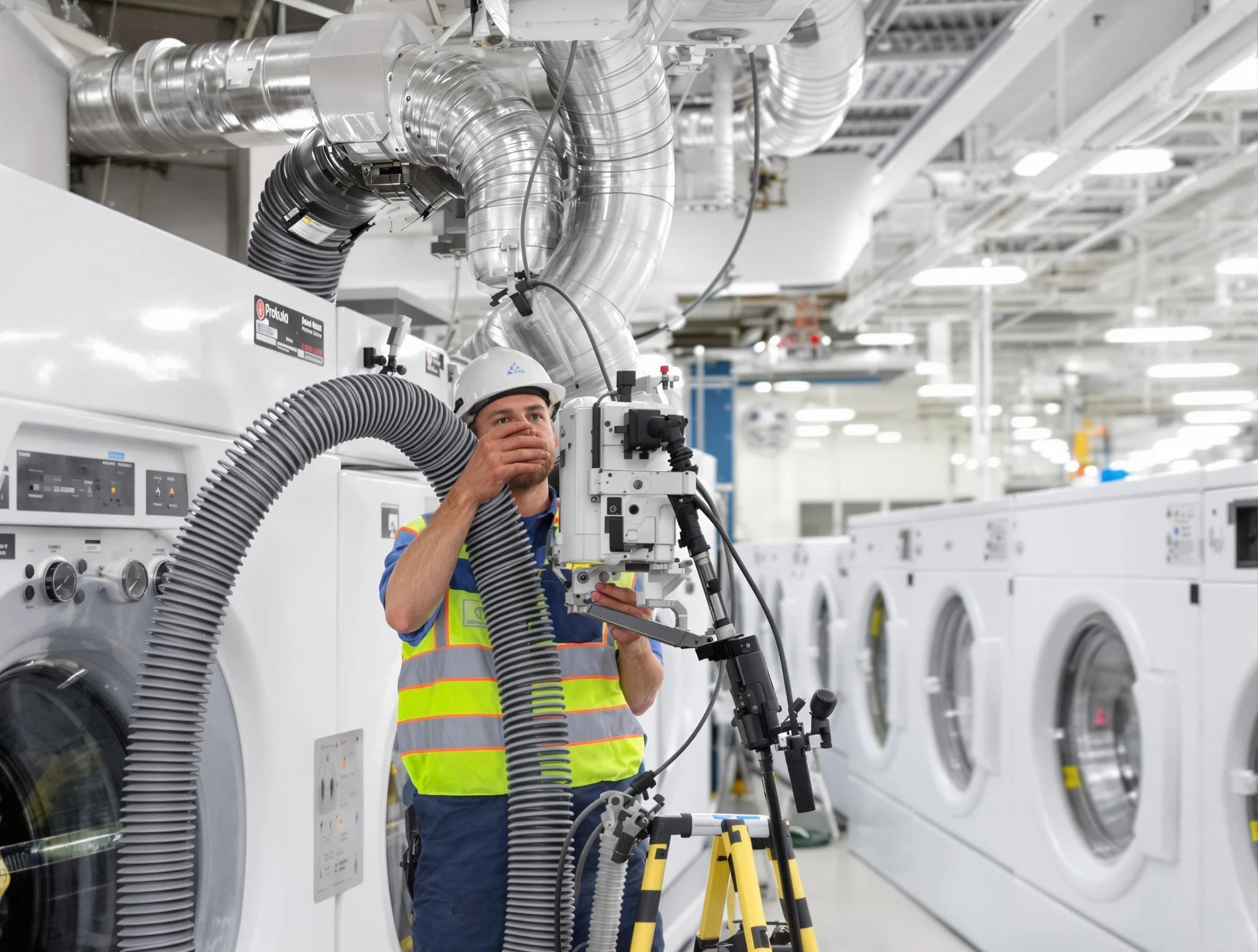 Elk Ridge Dryer Vent Cleaning team performing commercial-grade dryer vent cleaning at a business facility in Elk Ridge