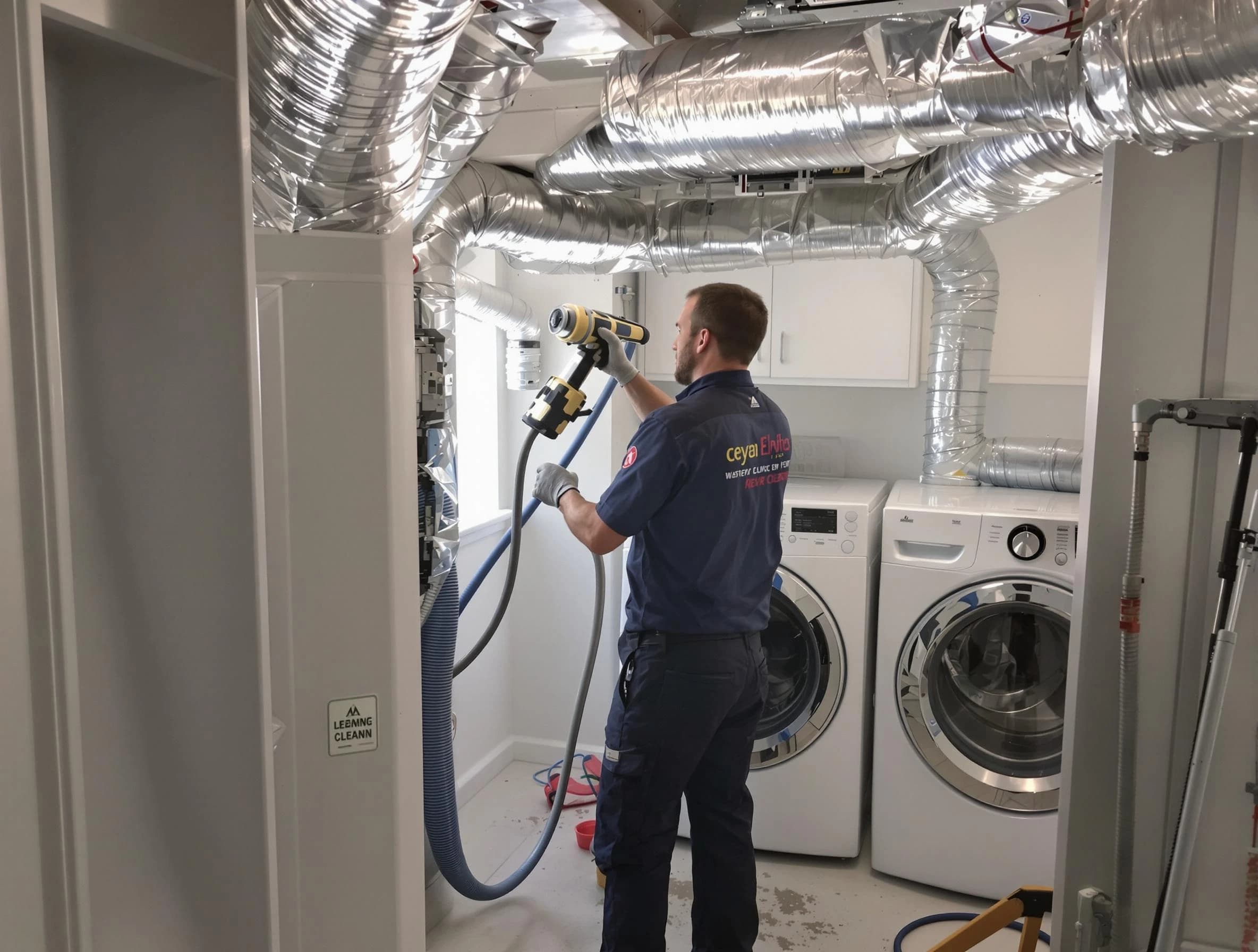 Elk Ridge Dryer Vent Cleaning specialist using advanced equipment for thorough duct cleaning in Elk Ridge