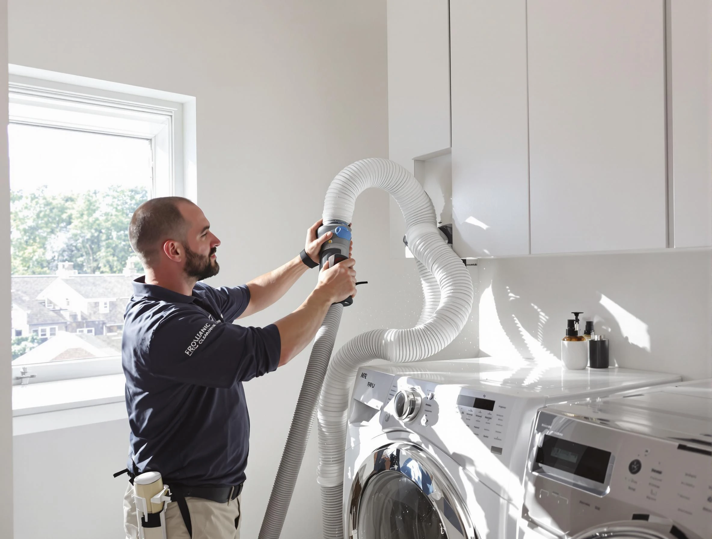 Certified Elk Ridge Dryer Vent Cleaning technician performing dryer vent cleaning in Elk Ridge